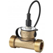 Flow sensor made from red brass for liquids in DN 25 pipes, DC Output: 0...10 V