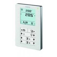 Room operator unit KNX with temperature sensor, segmented backlit display, configurable touchkeys, LED display